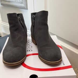 Blondo Charcoal Suede Ankle Booties